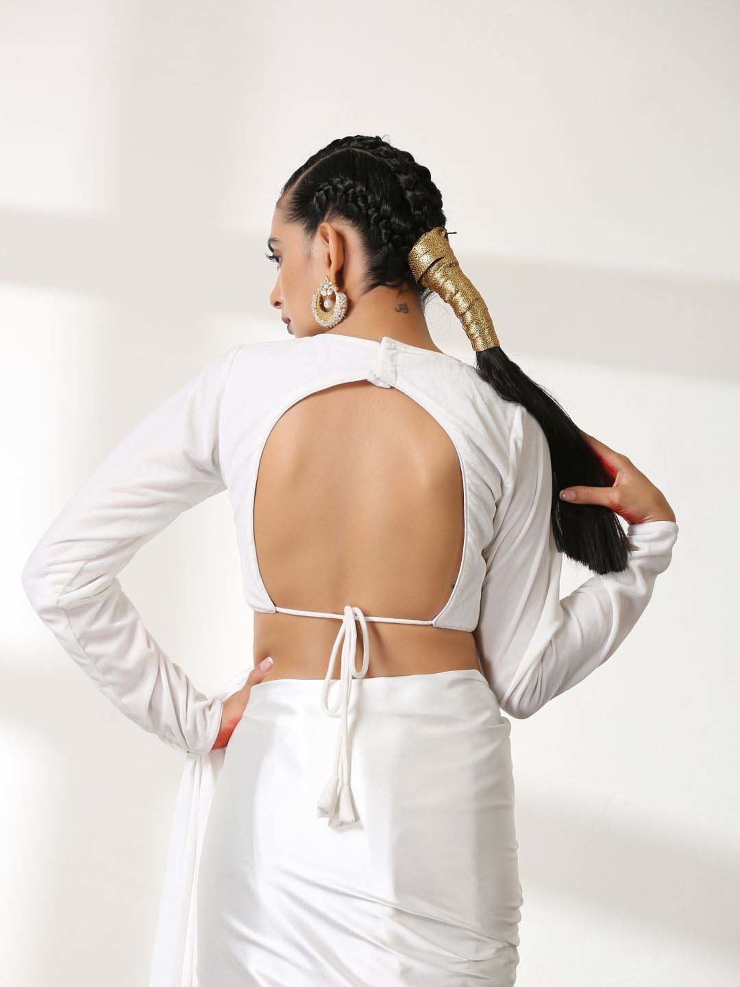 Swtantra White Plain Readymade Blouse