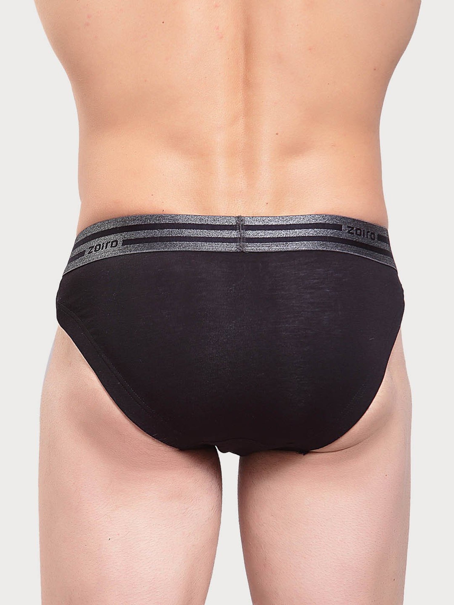 Zoiro Charcoal & Black Regular Fit Briefs - Pack Of 2
