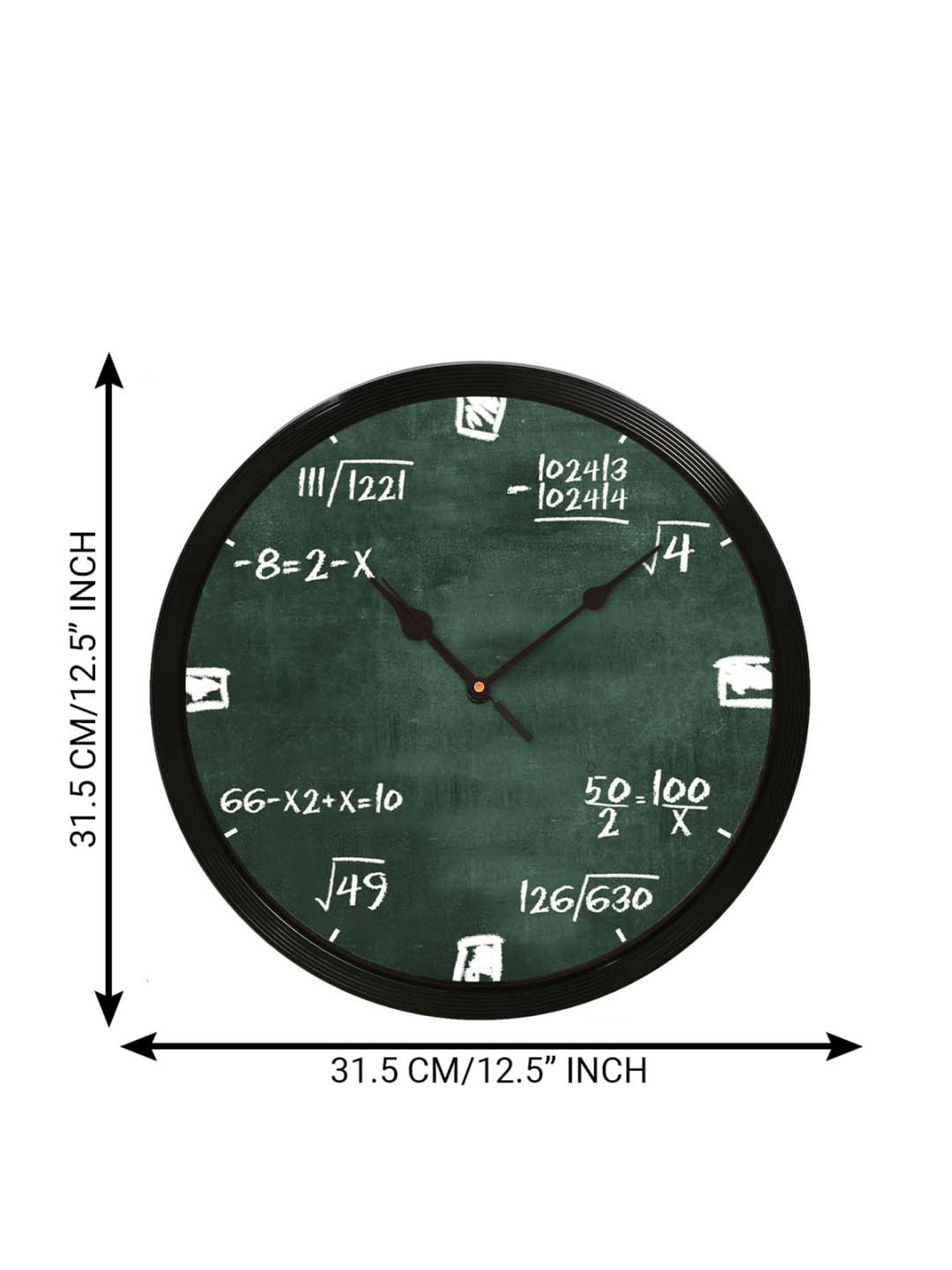 eCraftIndia 'Math Complex Equations' Designer Round Analog Black Wall Clock