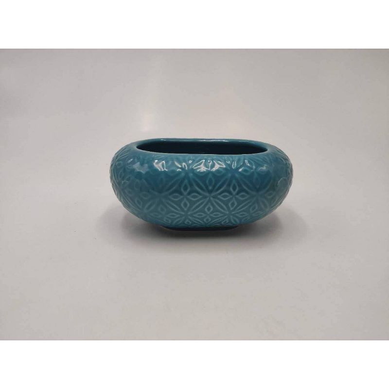 3ct Dolomite Tabletop Planter Set Blue/Teal/Yellow - Bullseye's Playground™