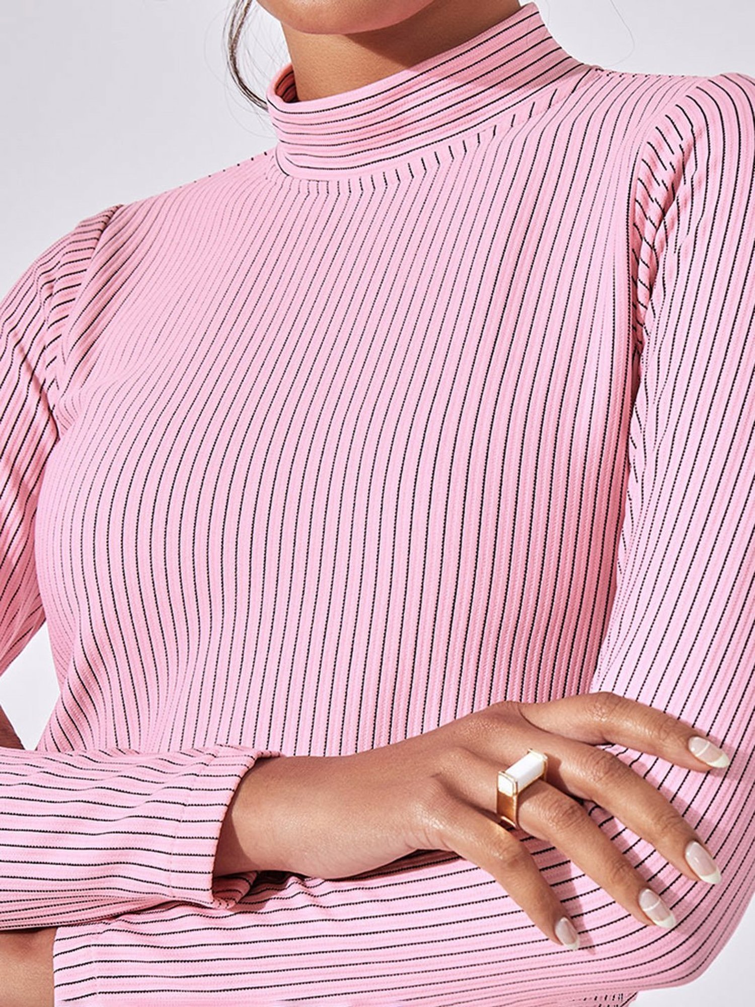 The Label Life Pink Striped Top