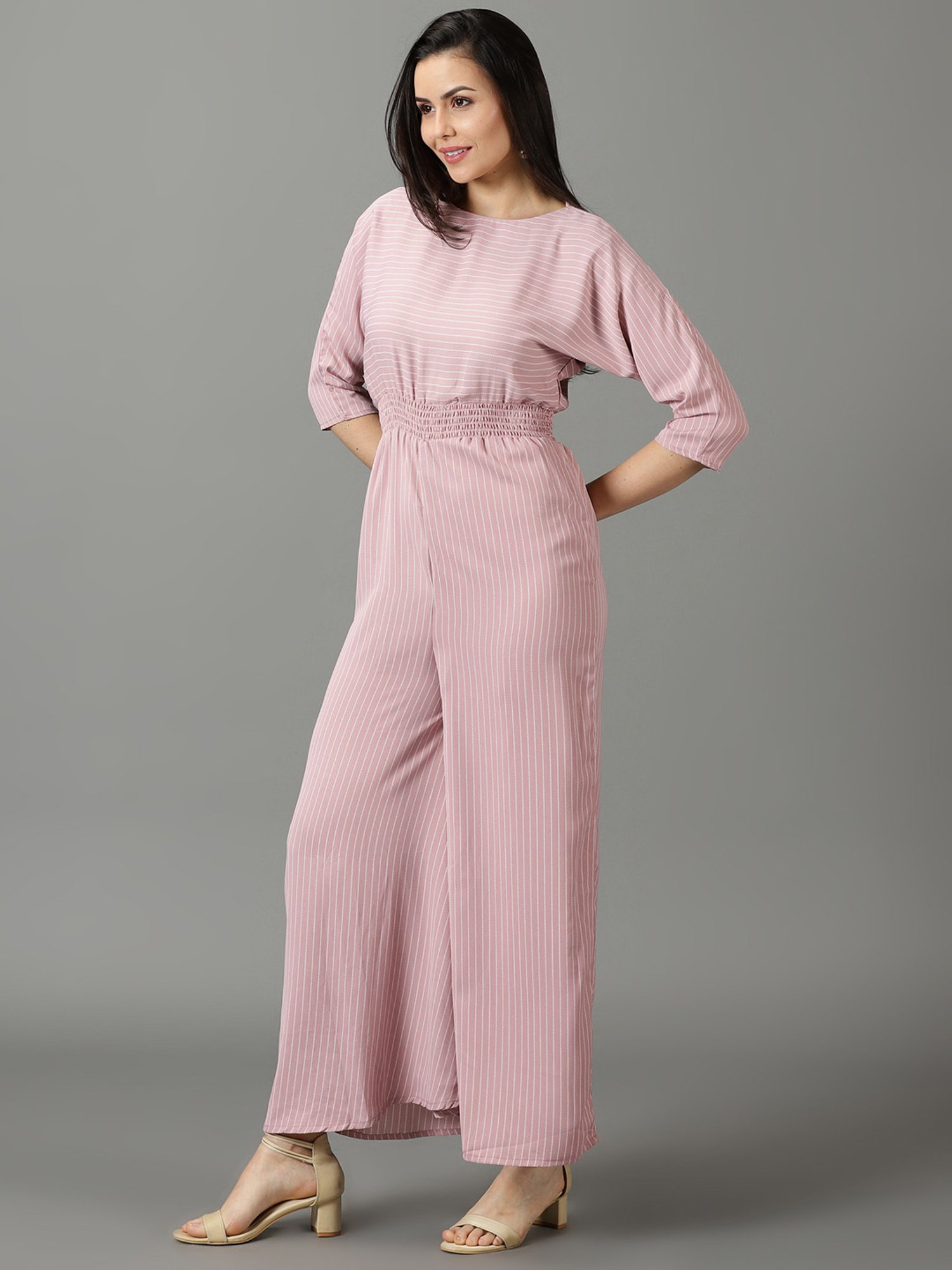 SHOWOFF Pink Striped Jumpsuit