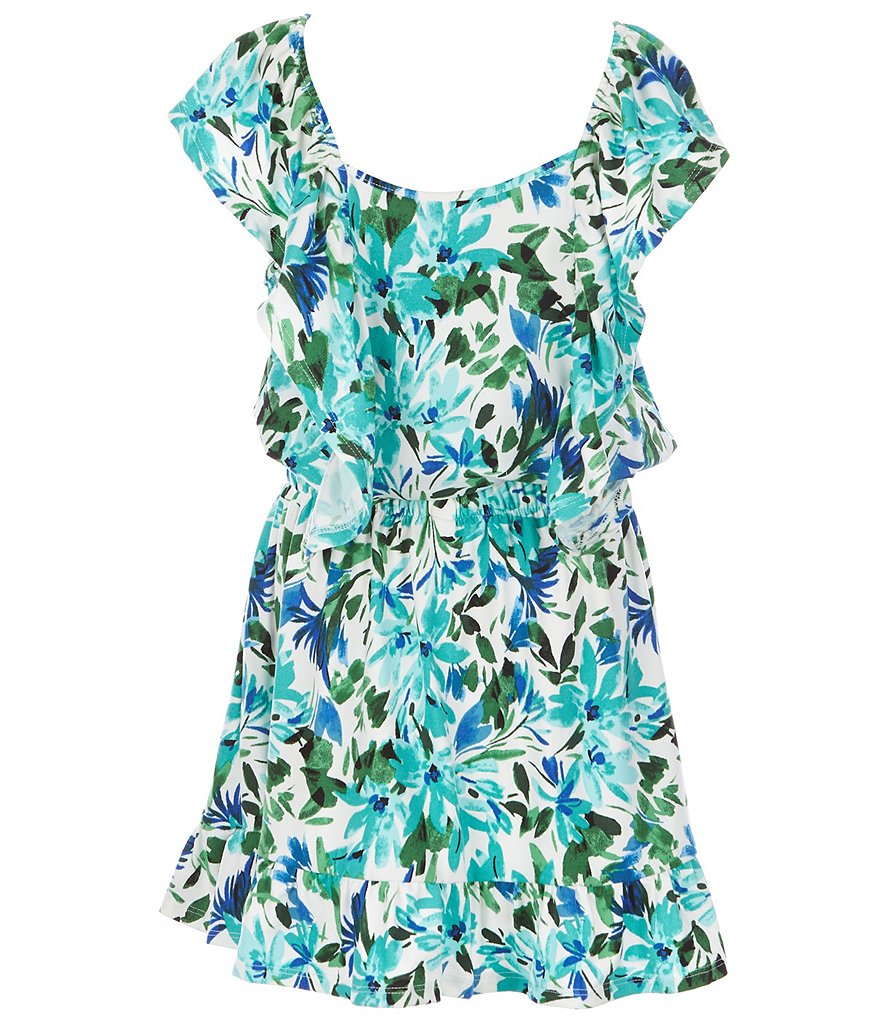 Xtraordinary Big Girls 7-16 Ruffle-Sleeve Floral Top & Skort Matching Set