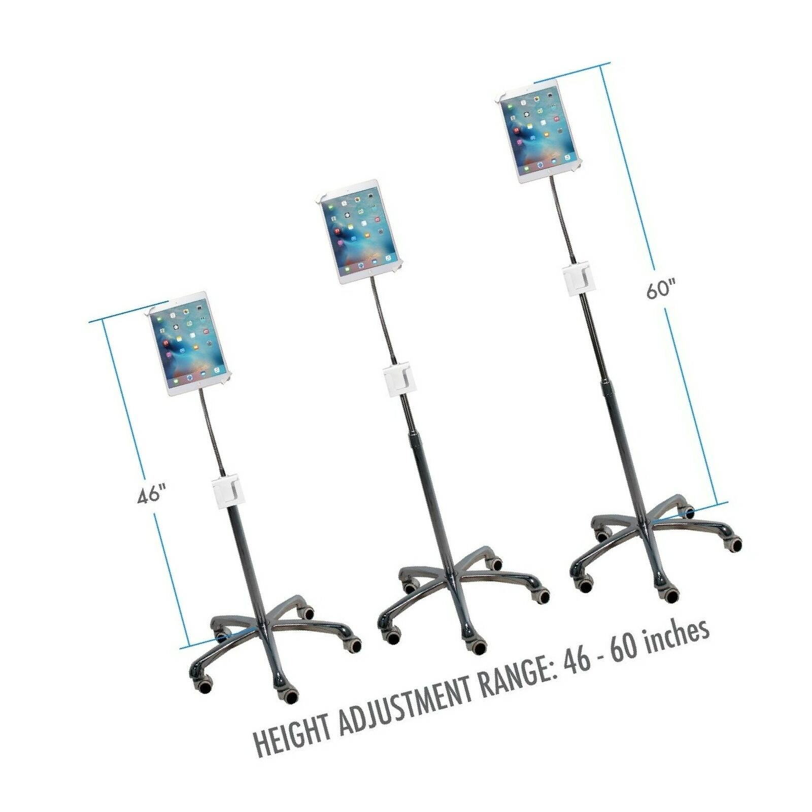 CTA Digital: Heavy-Duty Height-Adjustable, Rotating Tablet Stand with Securit...