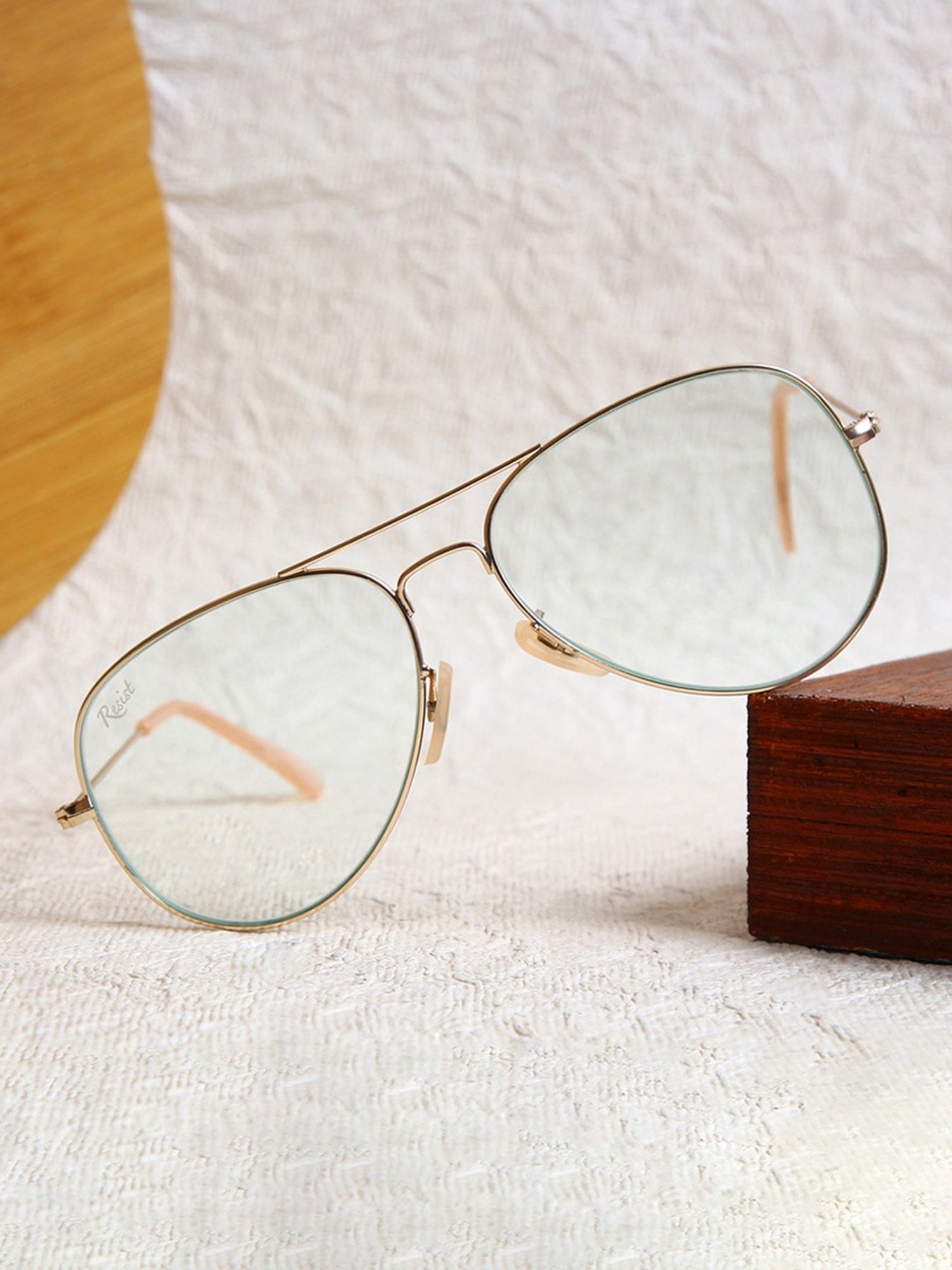 Resist Eyewear Clear Aviator UV Protection Unisex Sunglasses