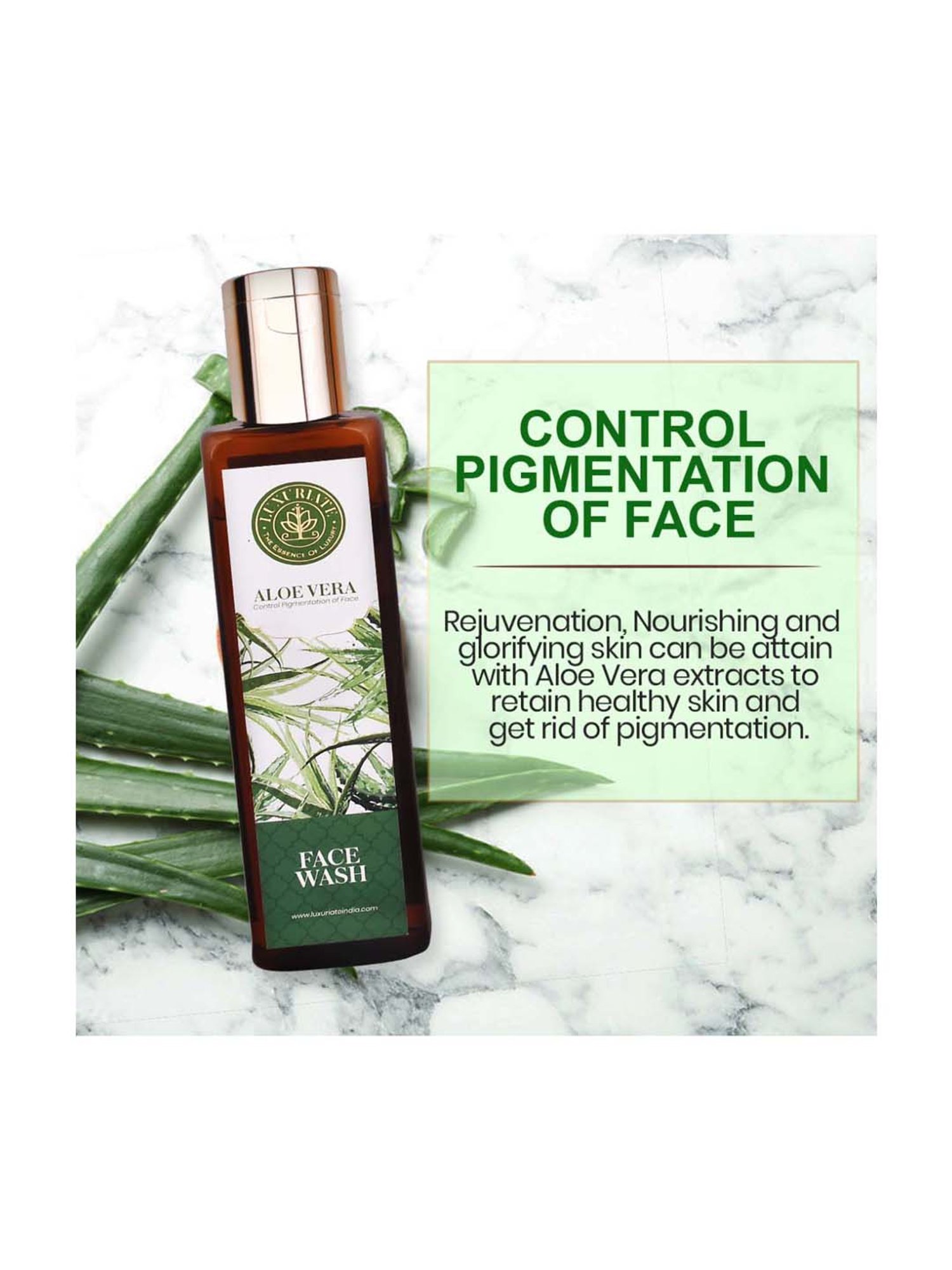 Luxuriate Natural Herbal Aloe Vera Face Wash Gel Cleanser - 100 ml