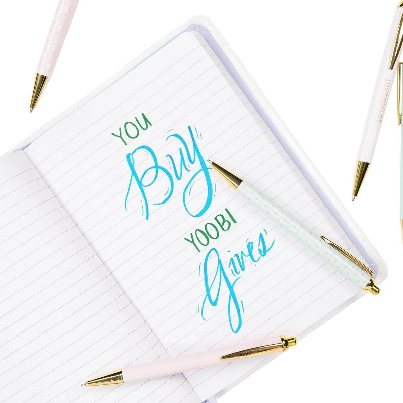 5ct Retractable Gel Pens Set Black - Yoobi™