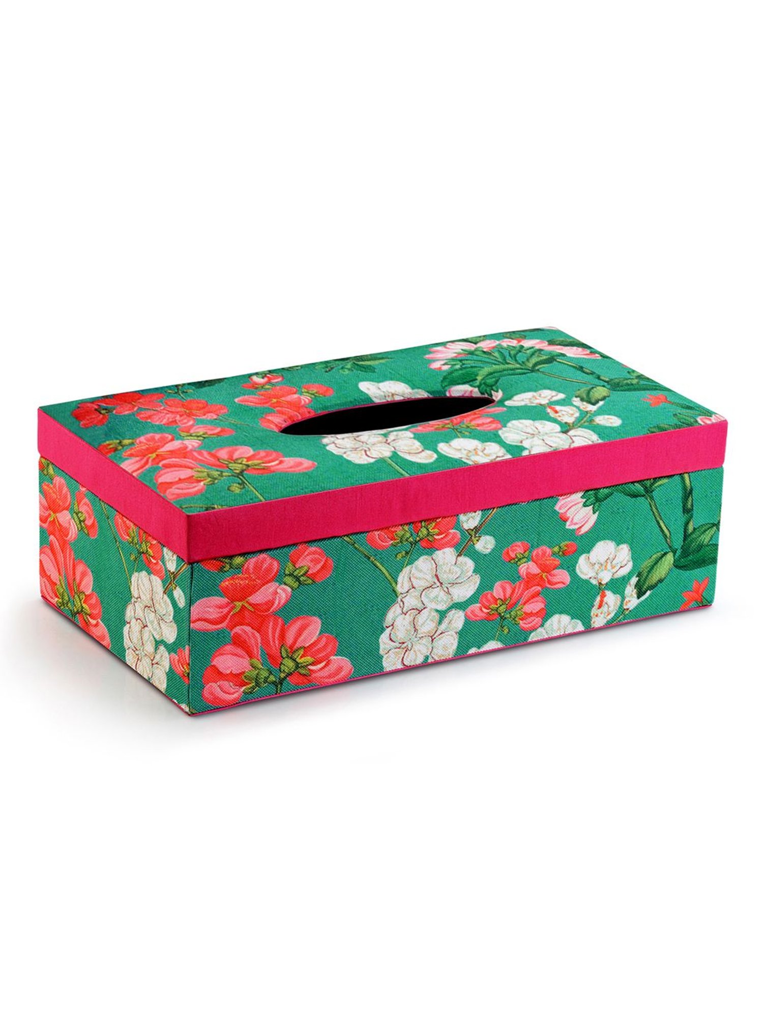 SEJ by Nisha Gupta Green Wooden Tissue Paper Box Holder - Set of 1