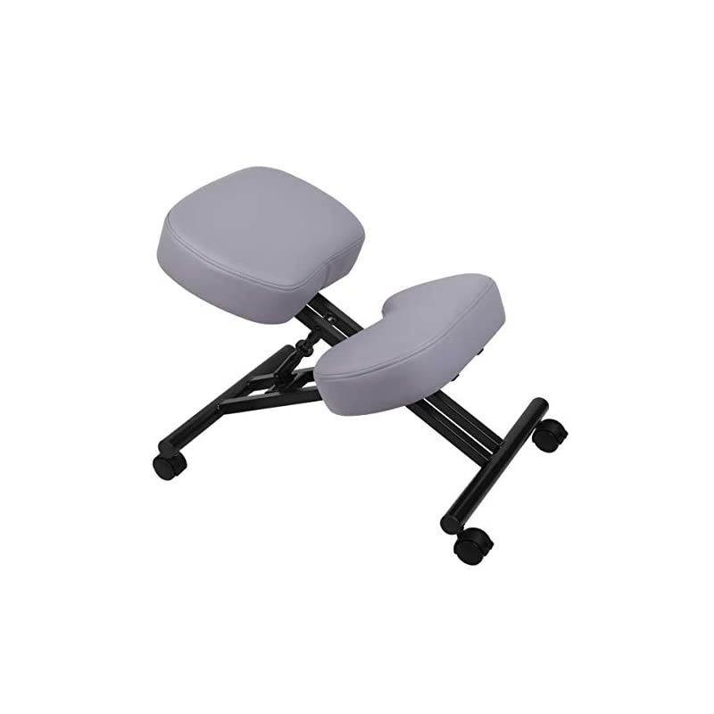 by VIVO Ergonomic Kneeling Chair, Adjustable Stool for Home and Office - Improve Your Posture with an Angled Seat - Thick Comfortable Cushions, Gray, DN-CH-K01G