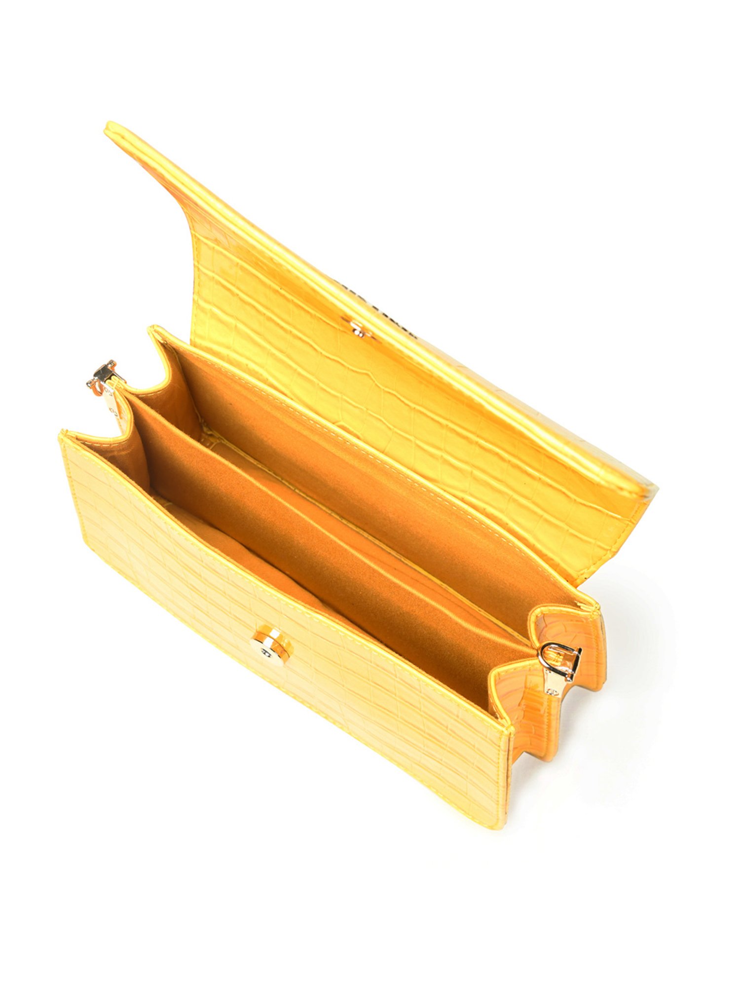 PELLE LUXUR Yellow Animal Effect Small Cross Body Bag