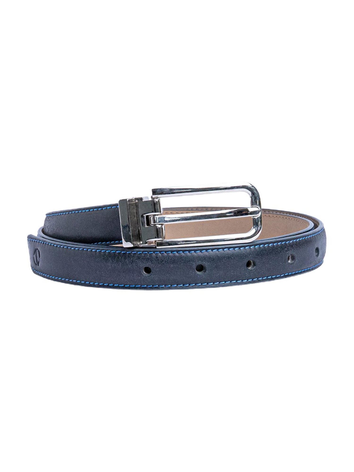 James Aston Blue Italian Leather Formal Belt for Women