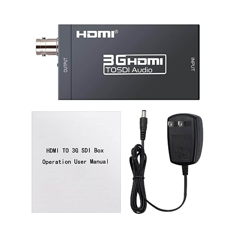 HDMI to SDI HDMI to SDI Converter Full HD 1080P HDMI SDI Adapter Audio Video Converter with DC 5V 1A Power Adapter Support SDIHDSDI3GSDI Signals for Camera Home Theater