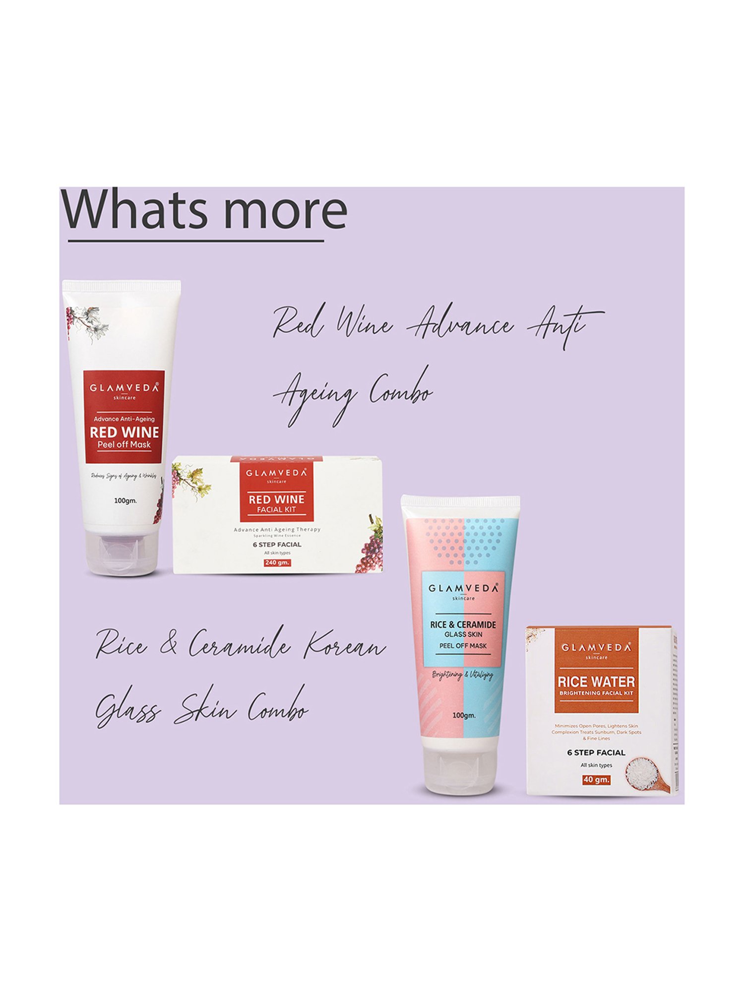 Glamveda Glycolic & Salicylic Acid Anti Acne Facial Kit and Peel Off Mask Combo