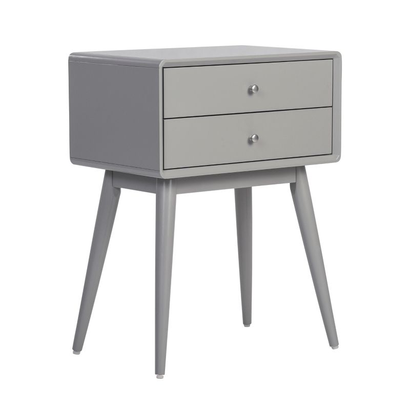 Rory Two Drawer Side Table Gray - Adore Decor