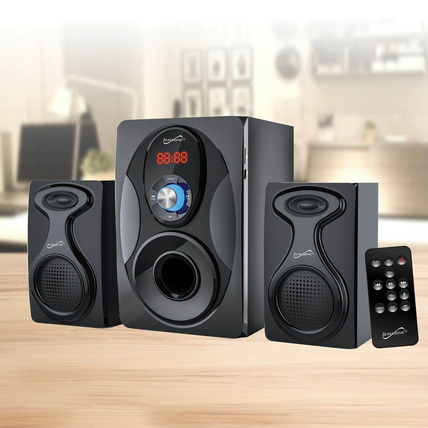 SC1129BT Supersonic Bluetooth Multimedia Speaker System with Remote Control NEW