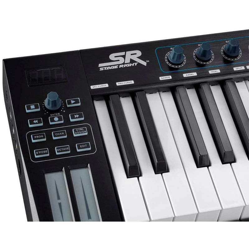 Monoprice SRK49 49-Key USB MIDI Keyboard Controller with 8 Velocity-Sensitive RGB Pads, 8 Assignable Knobs, 5 MMC Buttons - Stage Right Series