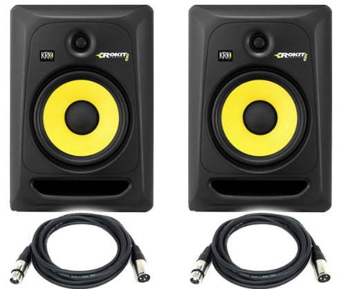 KRK RP8G3-NA Rokit 8 Generation 3 Powered Studio Monitor (Pair) / FREE Talent cables XLR to XLR 18ft ea