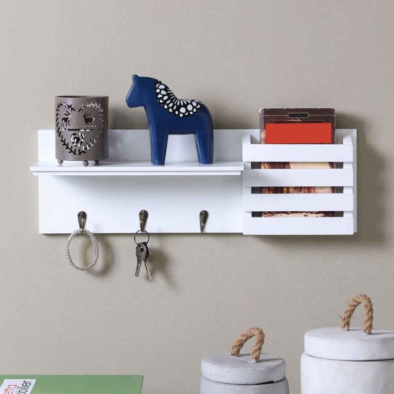 Utility Shelf with Pocket and Hanging Hooks - Danya B.