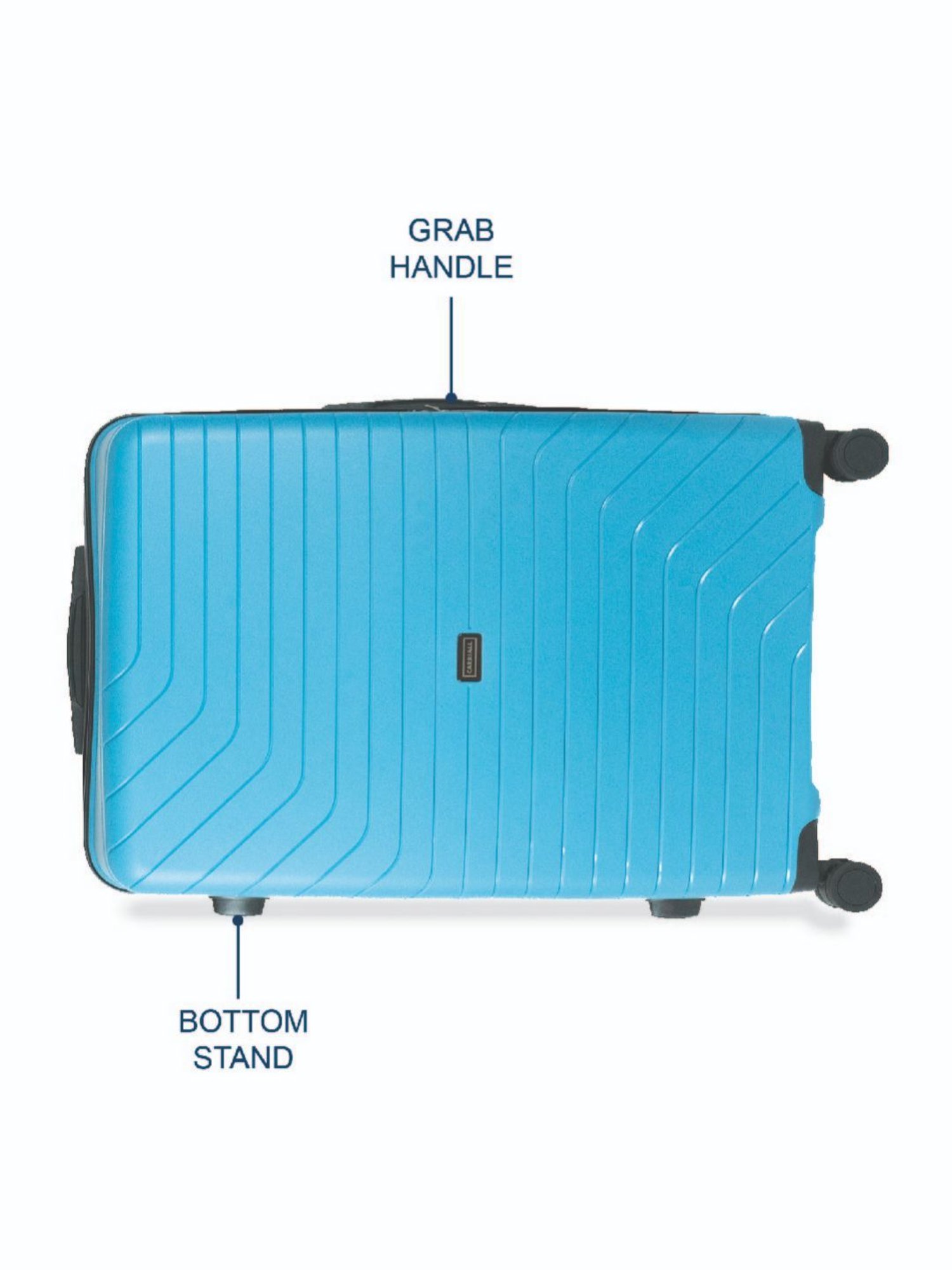 Carriall Blue 8 Wheel Medium Hard Checked Luggage - 46 cm