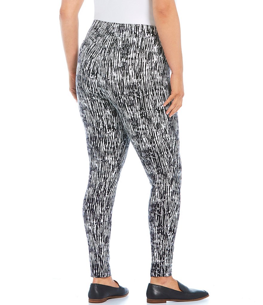 Intro Plus Size Solid Double Knit Tummy Control Leggings