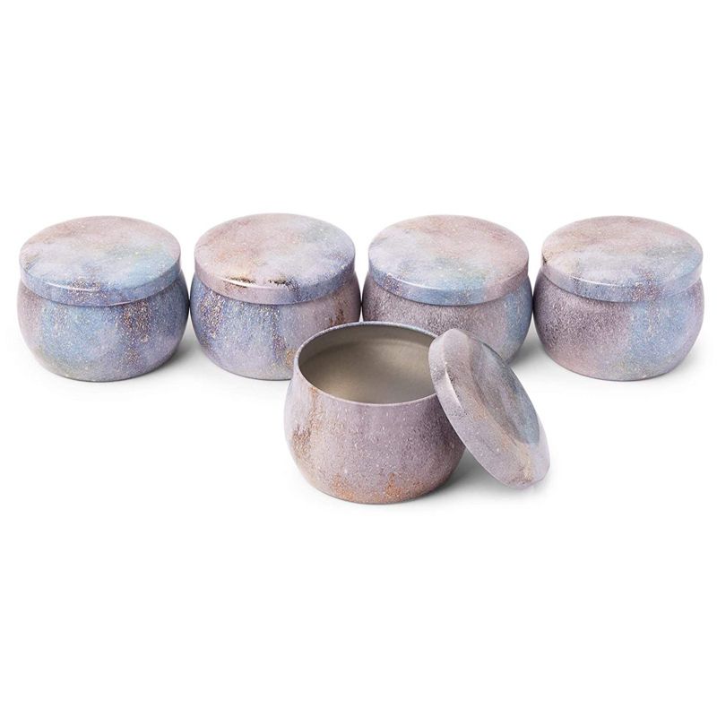 Juvale 20 Pack Metal Candle Tin Jars with Lids, Round Storage Containers (3 x 2 In)