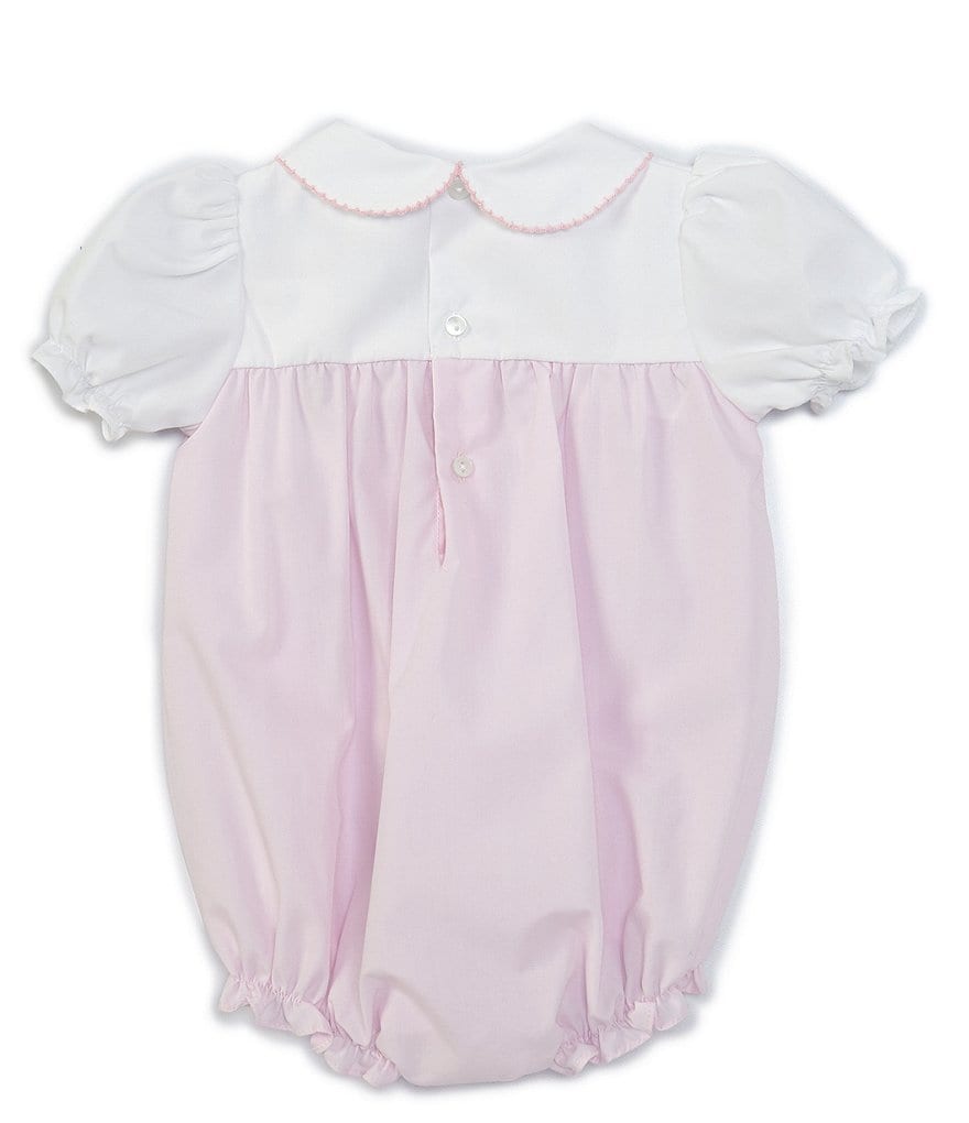 Petit Ami Baby Girls Newborn-9 Months Short-Sleeve Duck-Embroidered-Motif Romper