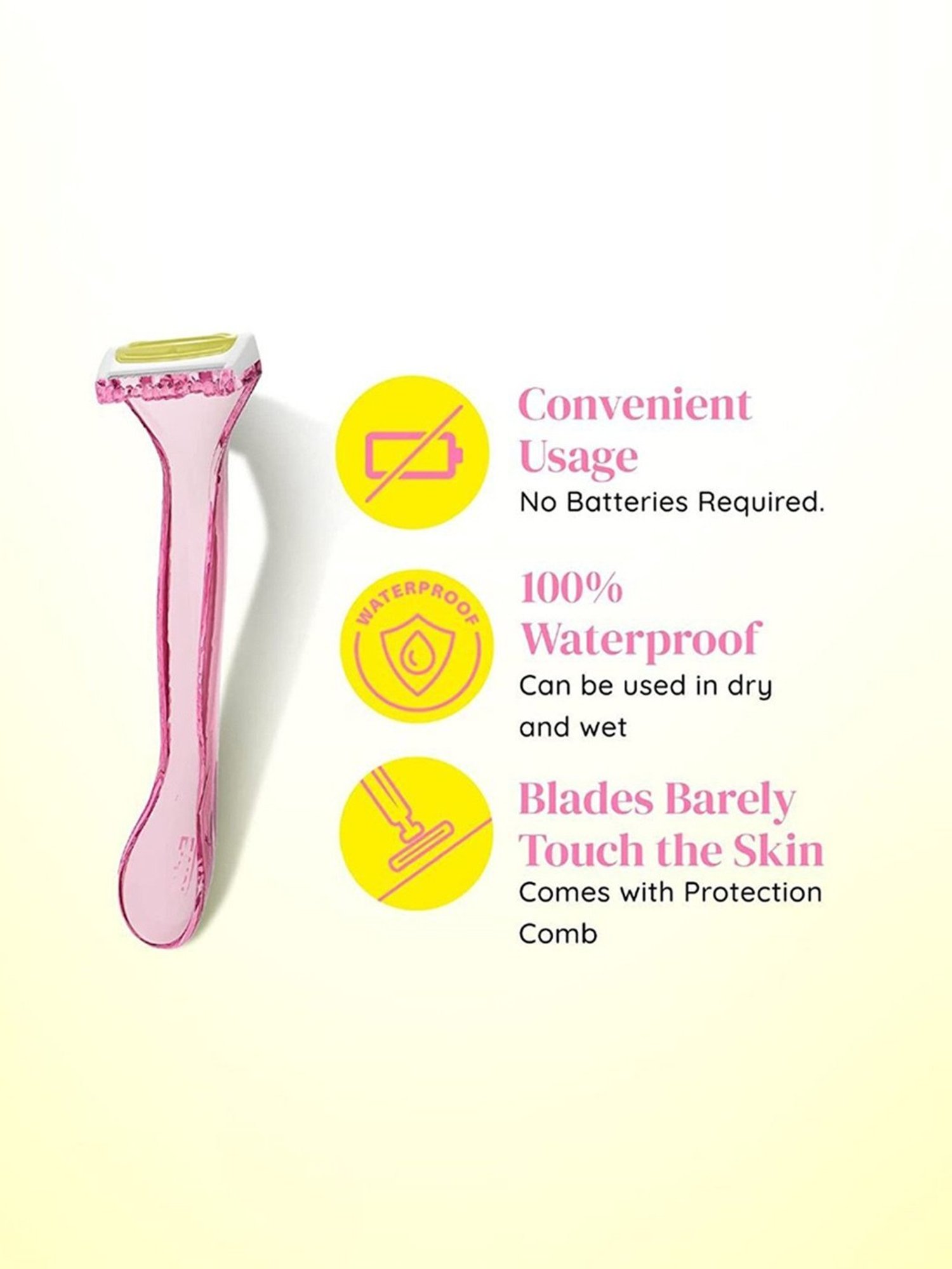 LetsShave Evior Shaver for Women - Pack of 3 (Pink)