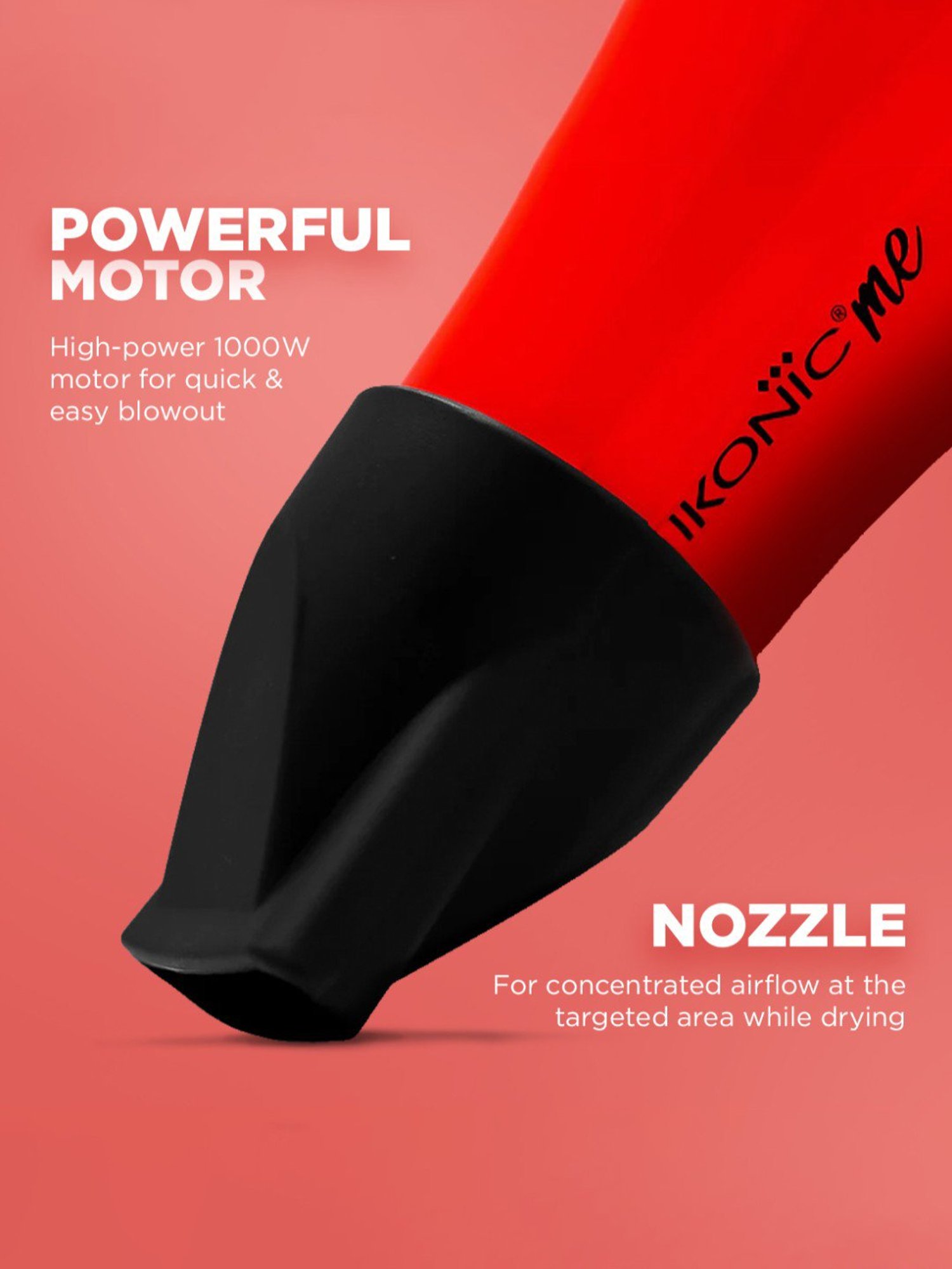 Ikonic Me Mini Speedy Hair Dryer - Red