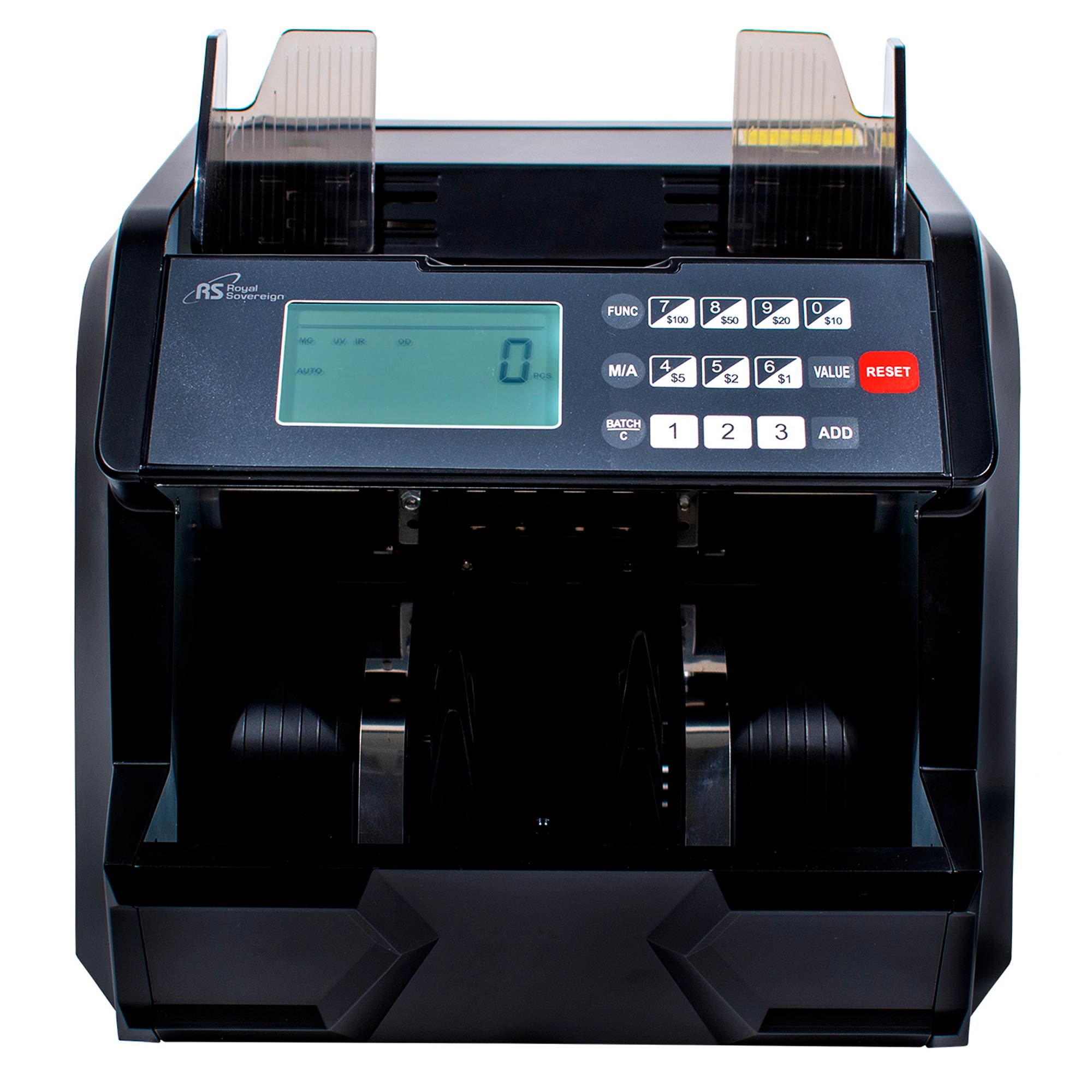Royal Sovereign High Speed Money Counting Machine, with UV, MG, IR Counterfeit Bill Detector & Value Counting (RBC-EG100)