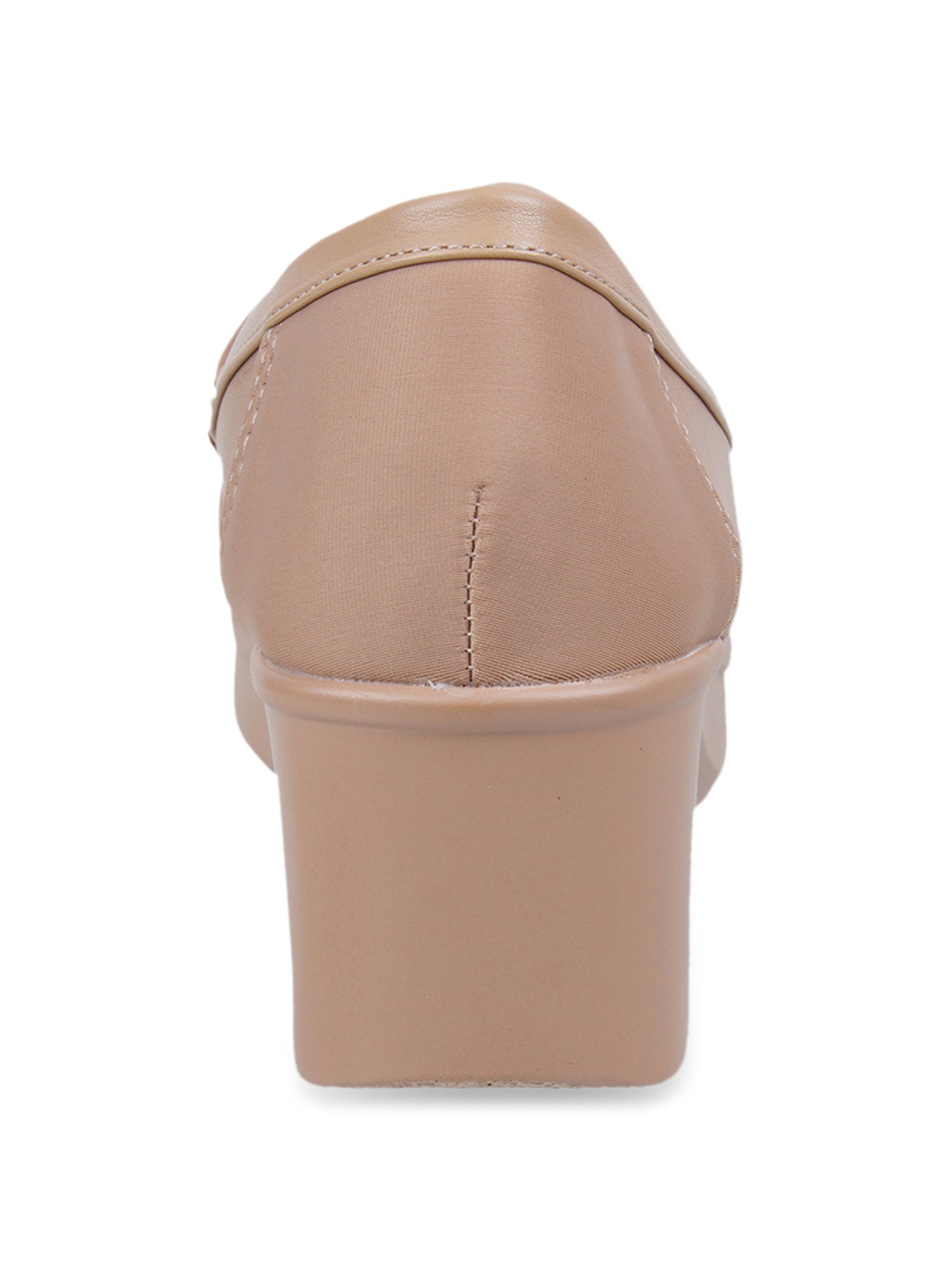 Mochi Women's Nude Pink Wedge Pumps