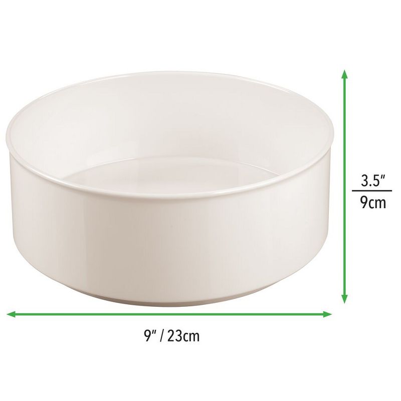 mDesign Plastic Round Lazy Susan Rotating Storage Turntable, 2 Pack - Cream