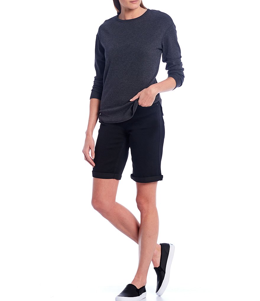 Allison Daley Petite Size True Navy Pull On Bermuda Shorts