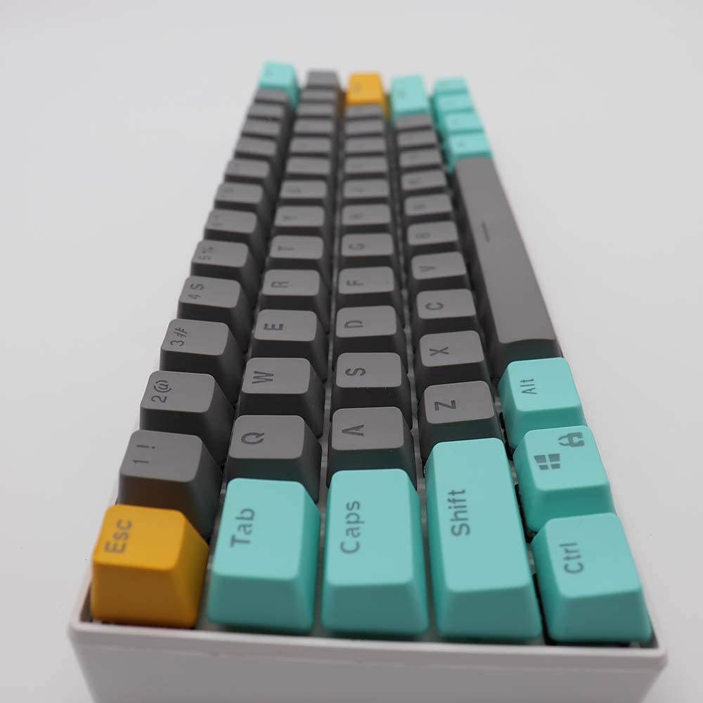 CUUWE 61 PBT Keycaps for 60 Percent Keyboard, Backlit Keycap Set for Mechanical Gaming Keyboard OEM Profile Keycaps with Key Puller for Cherry MX Switches GH60/RK61/GK61/Annie pro 2