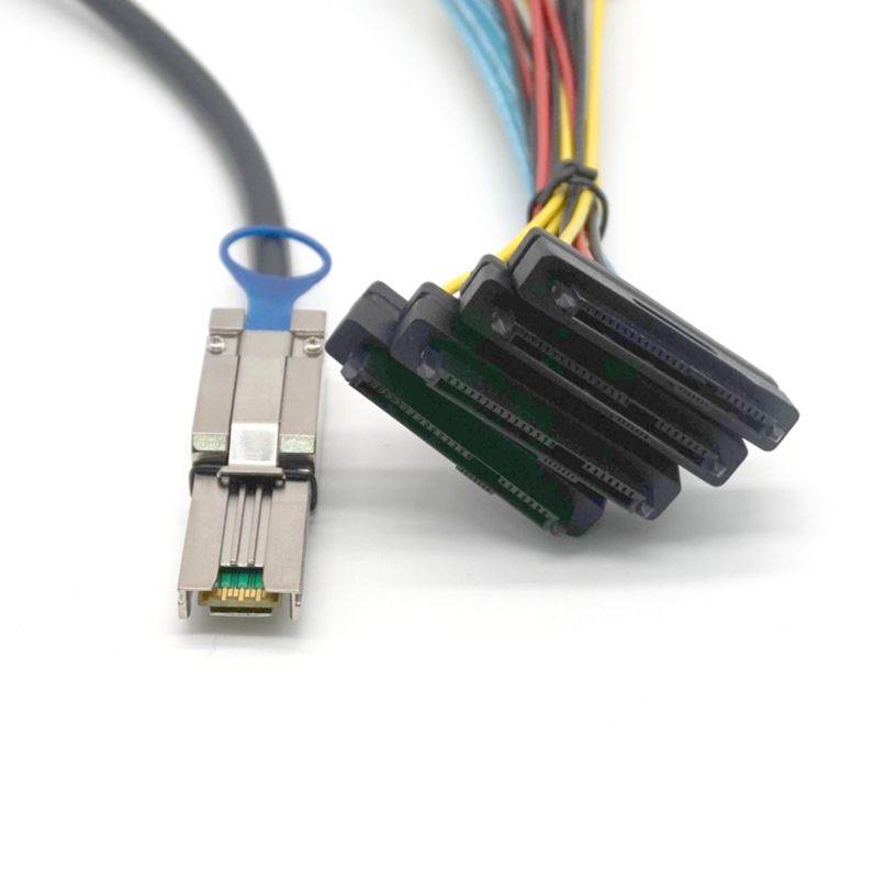 Weastlinks Mini SAS 4x Mini SAS26P SFF-8088 to 4 SFF 8482 SAS29P Power Cable