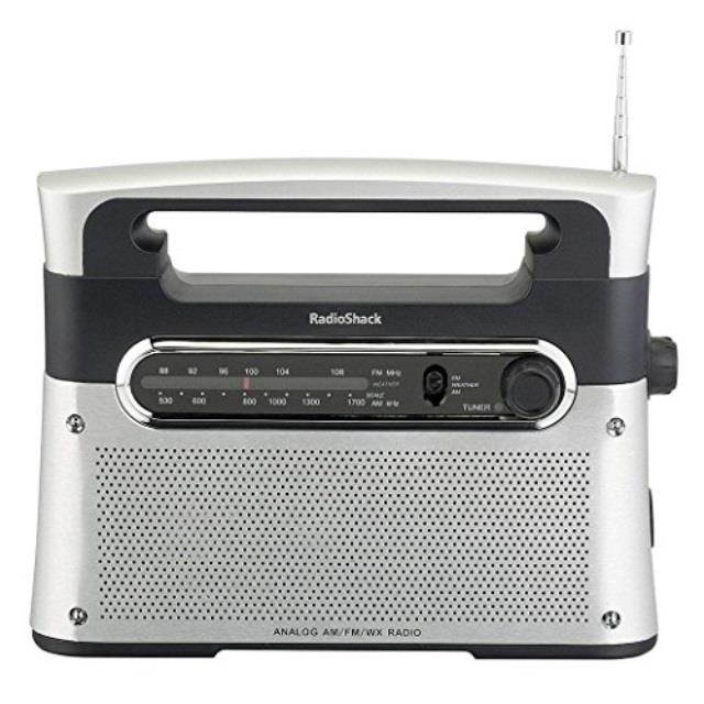 radioshack portable analog tuning am/fm/weather tabletop radio
