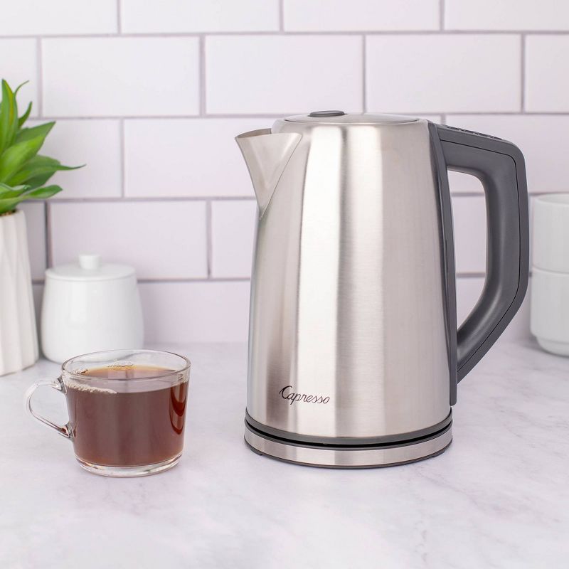Capresso 4 Temperature Electric Water Kettle H2O Steel PLUS - Stainless Steel 278.05