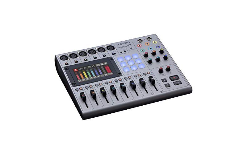 Zoom Pod Trak P8 Podcast Recorder, 6 Microphone Inputs, 6 Headphone Outputs, Phone Input Sound Pads, Onboard Editing USB Audio Interface, Battery Powered