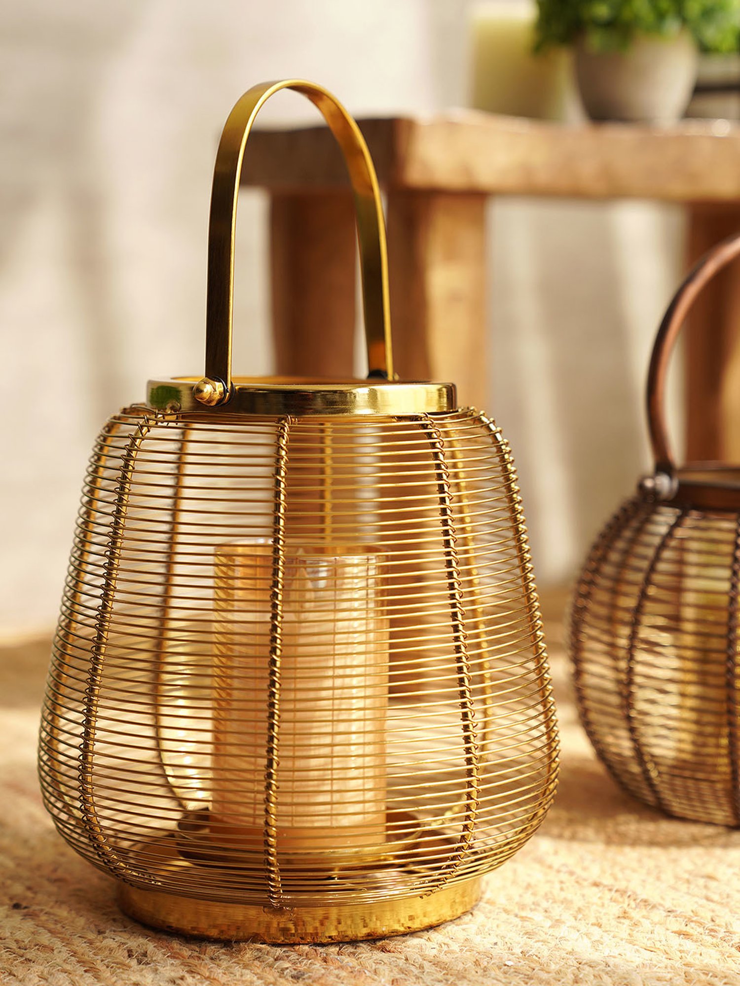 Pure Home and Living Grey Glass Trophy Shaped Table Lamp Stand