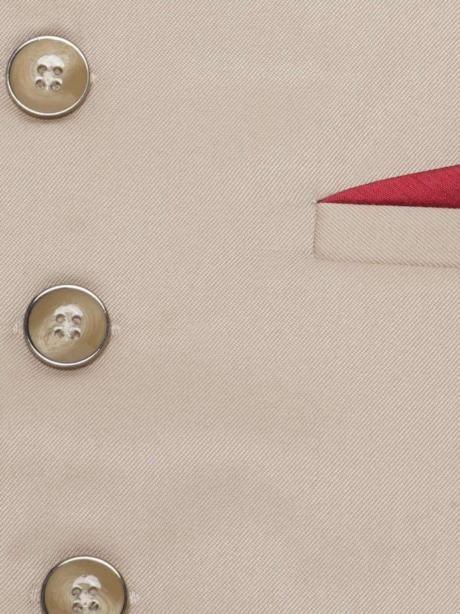 AJ Dezines Kids Beige Regular Fit Waistcoat with Pocket Square