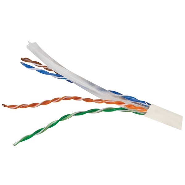 CAT-6 U/UTP Solid Riser CMR Cable, 1,000 Ft. (White)