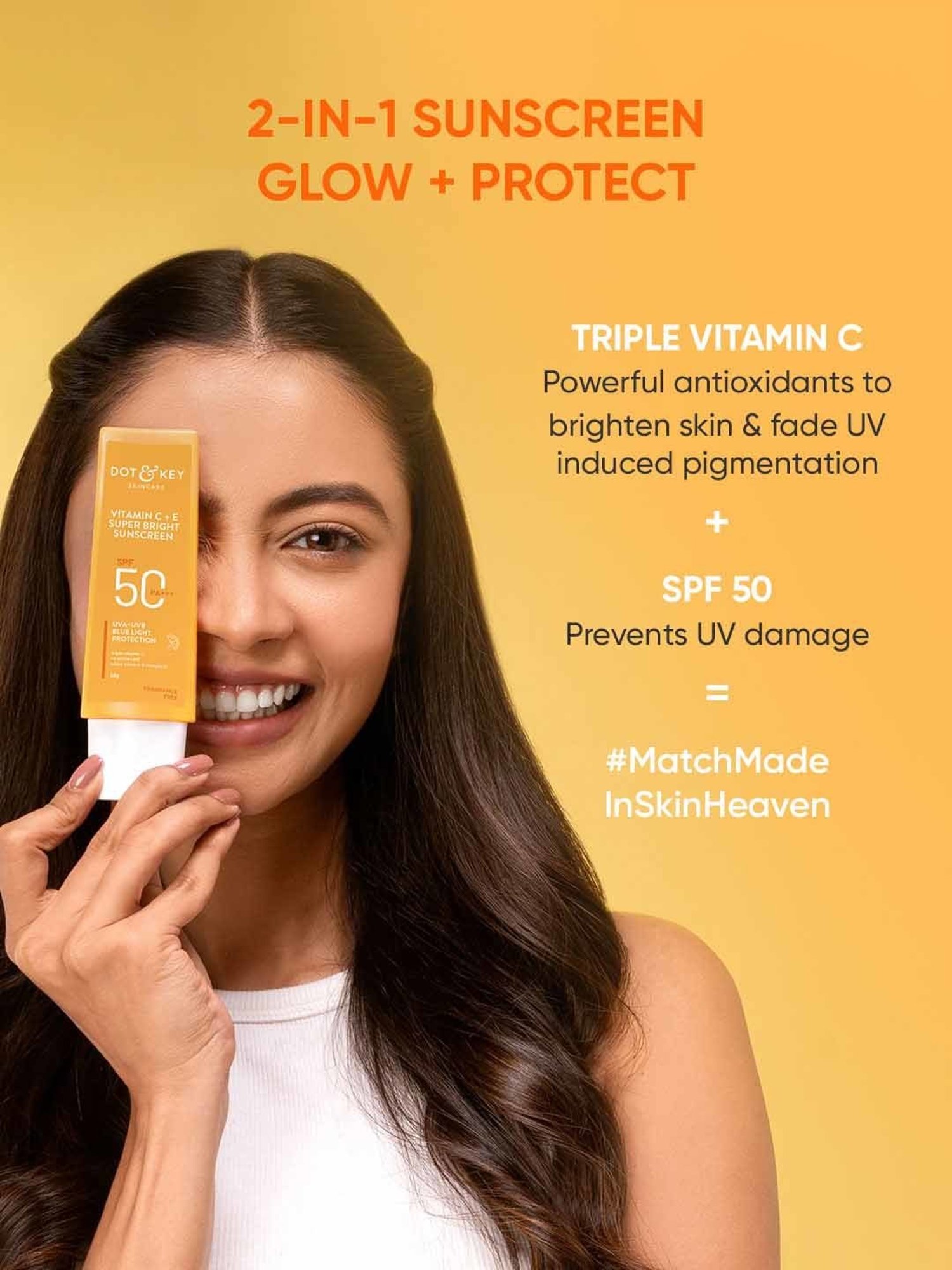 Dot & Key Vitamin C + E Super Bright Sunscreen SPF 50 PA+++ - 50 gm