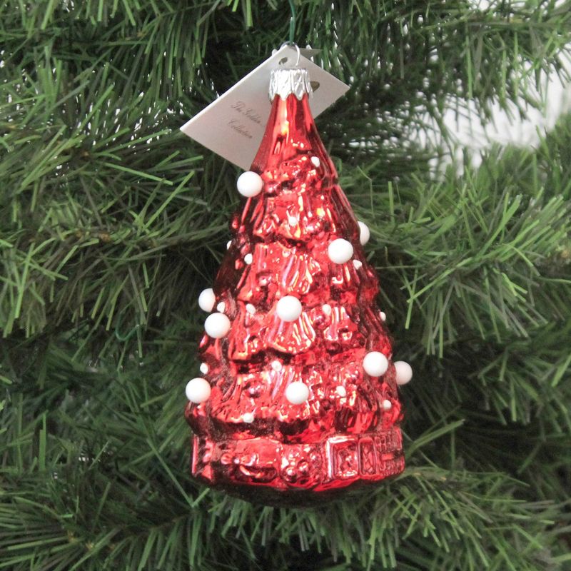 Golden Bell Collection 5.0" Red Christmas W/ White Balls Ornament Shiny Grinch Who-Ville  -  Tree Ornaments