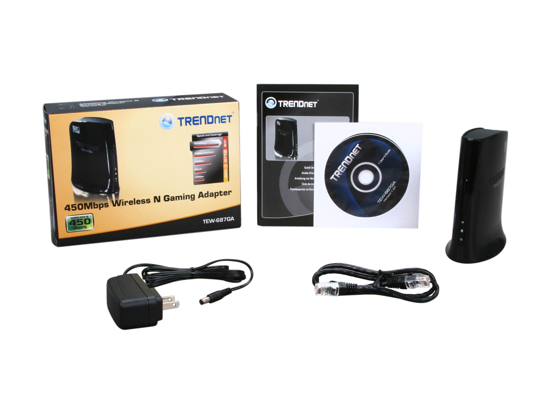 TRENDnet TEW-687GA Ethernet Port N450 Wireless Gaming Adapter