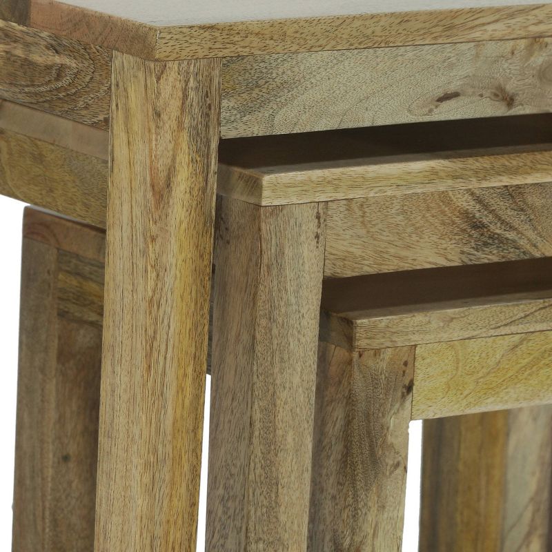 Set of 3 Trautman Rustic Handcrafted Mango Wood Nested Side Tables Natural - Christopher Knight Home