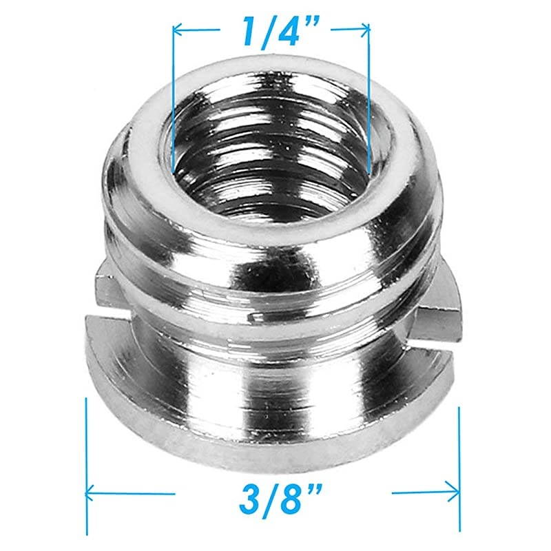 10 Packs  Stainless Steel 38 to 14 Reducer Bushing Convert Screw Adapter Tripod Screw Adapter 14 to 38 for Tripod Monopod Ballhead