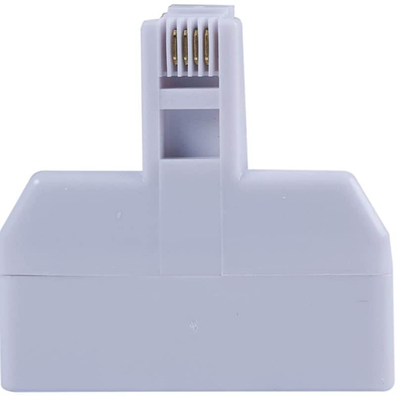White 2Line inWall Telephone RJ11 Triplex Adapter Home or Office Compatible with Answering Machines Modems Fax Machines All Brand 76532