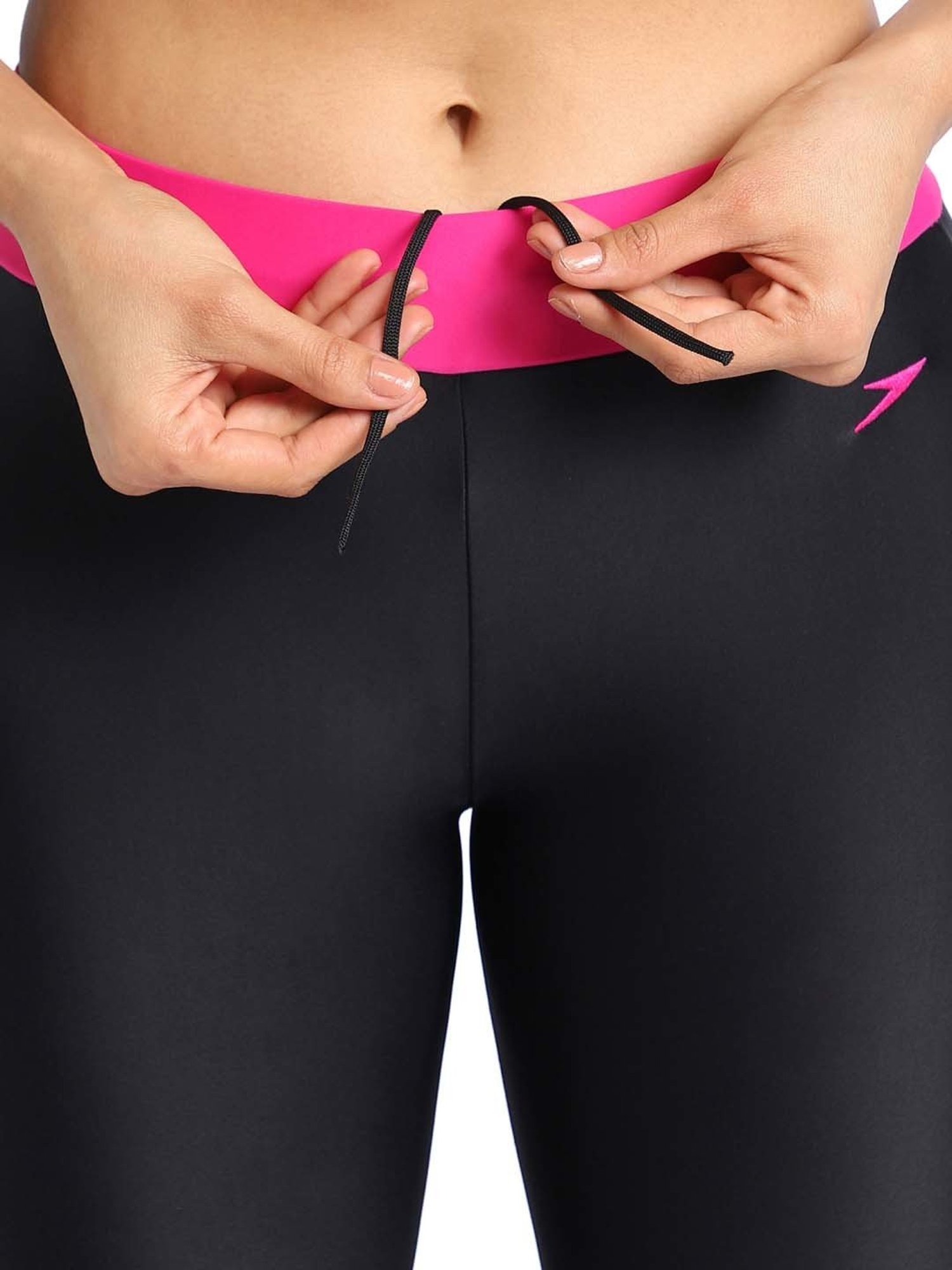 Speedo Black Self Pattern Swim Leggings