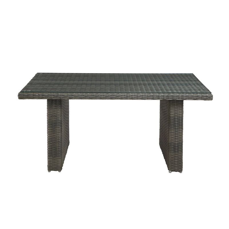 Asti Rectangle Wicker Outdoor Cocktail Table - Gray - Alaterre Furniture