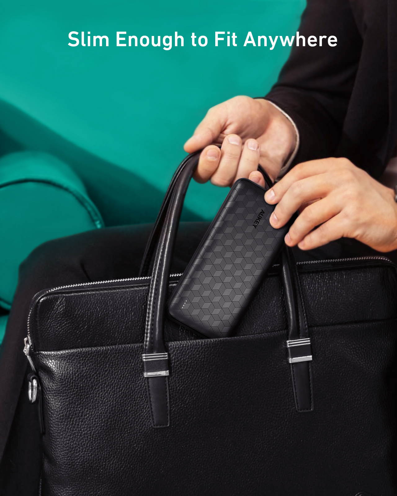 AUKEY Ultra- Slim USB C Power Bank, Portable Charger with Huge 20000mAh Capacity, 2 USB Ports and 1 USB-C Port, Fast Charging Power Bank for iPhone 11/11 Pro, iPad, Samsung Galaxy & More PB-N93