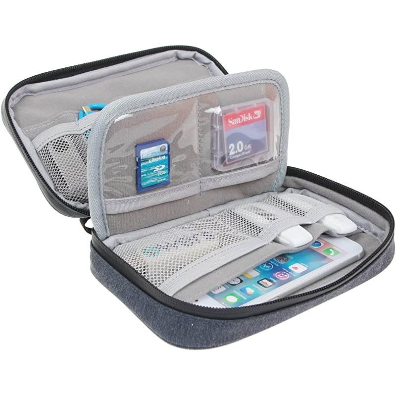 USB Flash Drive Case Bag Wallet, SD Memory Cards Cable Organizer-Travel Gadget Case for Electronics Accessories (Small, Black)